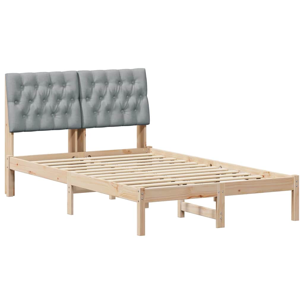 Bed Frame Light Grey 120 x 200 cm Solid Pine Wood