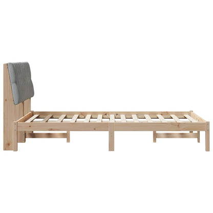 Bed Frame Light Grey 120 x 200 cm Solid Pine Wood