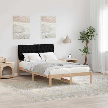 Bed Frame with Headboard Black 120 x 200 cm Solid Pine Wood