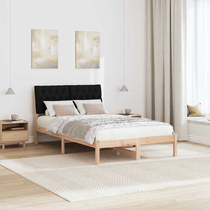 Bed Frame with Headboard Black 120 x 200 cm Solid Pine Wood