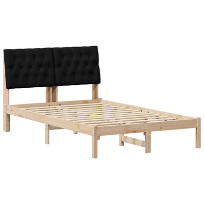 Bed Frame with Headboard Black 120 x 200 cm Solid Pine Wood