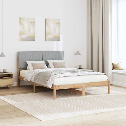 Bed Frame Light Grey 140 x 200 cm Solid Pine Wood