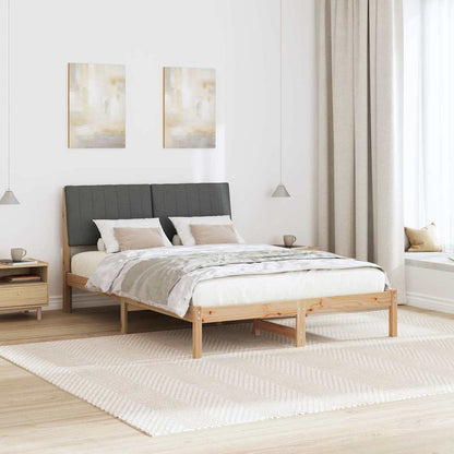 Bed Frame with Headboard Dark Grey 140 x 200 cm Solid Pine Wood