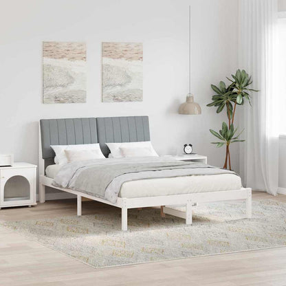 Bed Frame Light Grey 140 x 200 cm Solid Pine Wood