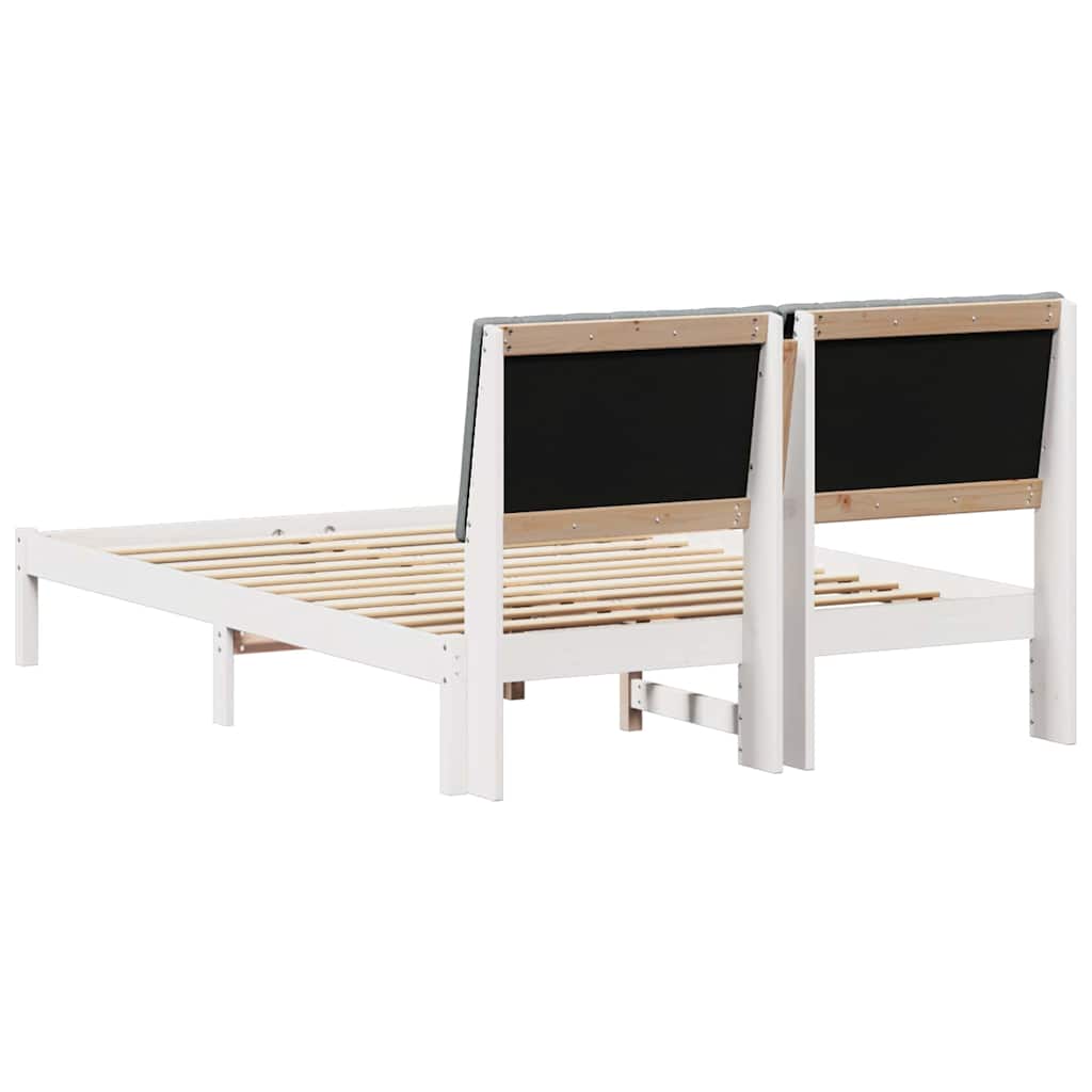 Bed Frame Light Grey 140 x 200 cm Solid Pine Wood