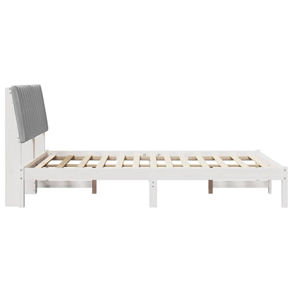 Bed Frame Light Grey 140 x 200 cm Solid Pine Wood