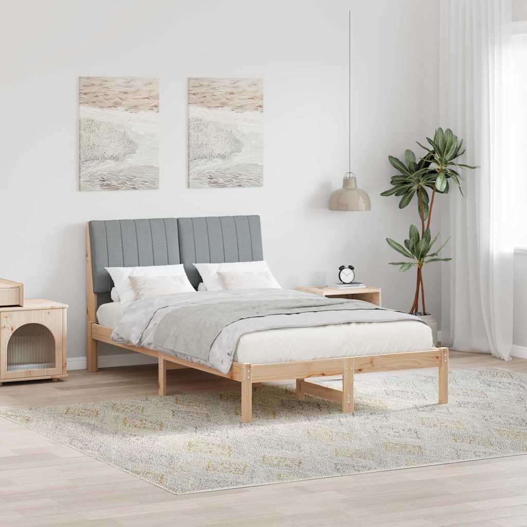 Bed Frame Light Grey 120 x 200 cm Solid Pine Wood