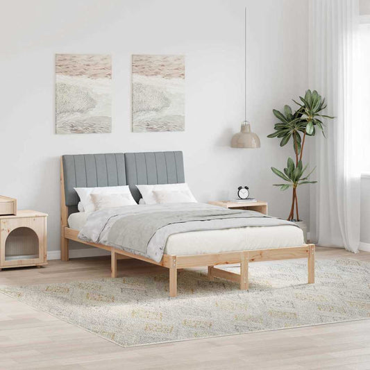 Bed Frame Light Grey 120 x 200 cm Solid Pine Wood
