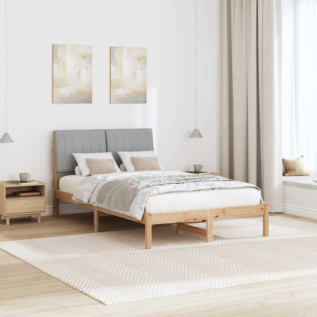 Bed Frame Light Grey 120 x 200 cm Solid Pine Wood