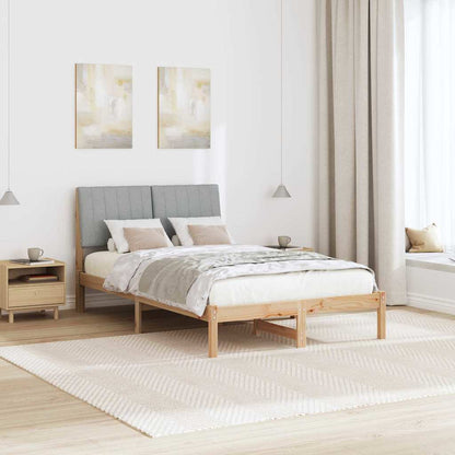 Bed Frame Light Grey 120 x 200 cm Solid Pine Wood