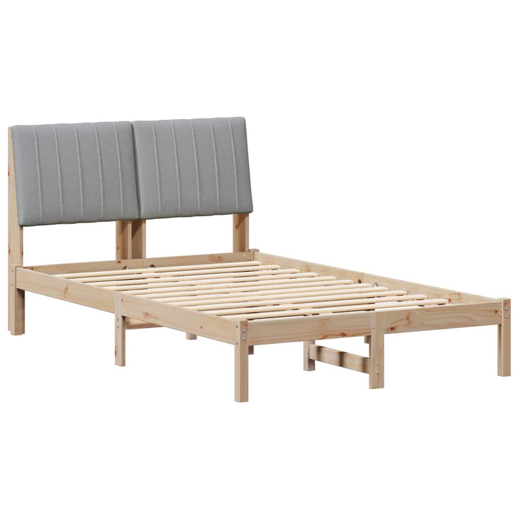 Bed Frame Light Grey 120 x 200 cm Solid Pine Wood