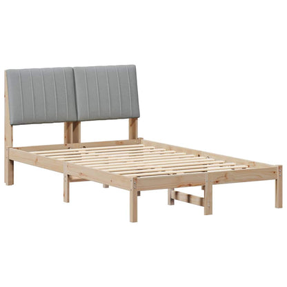 Bed Frame Light Grey 120 x 200 cm Solid Pine Wood