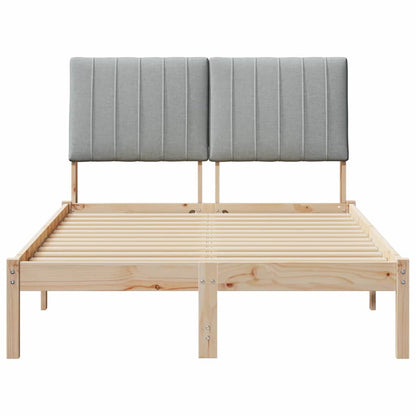 Bed Frame Light Grey 120 x 200 cm Solid Pine Wood