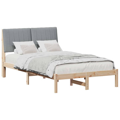 Bed Frame Light Grey 120 x 200 cm Solid Pine Wood