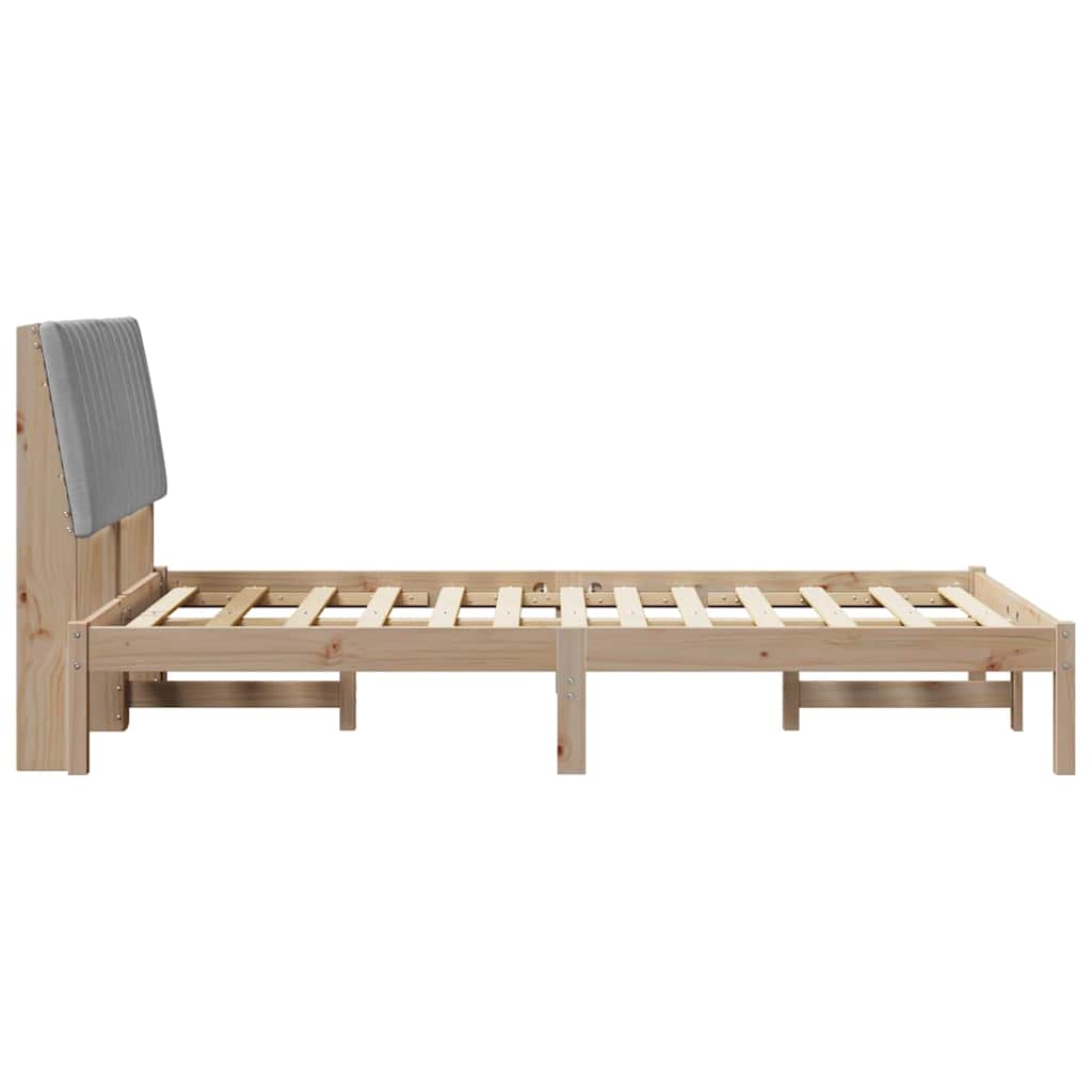 Bed Frame Light Grey 120 x 200 cm Solid Pine Wood