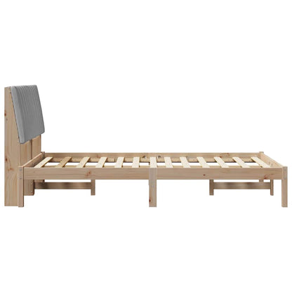 Bed Frame Light Grey 120 x 200 cm Solid Pine Wood