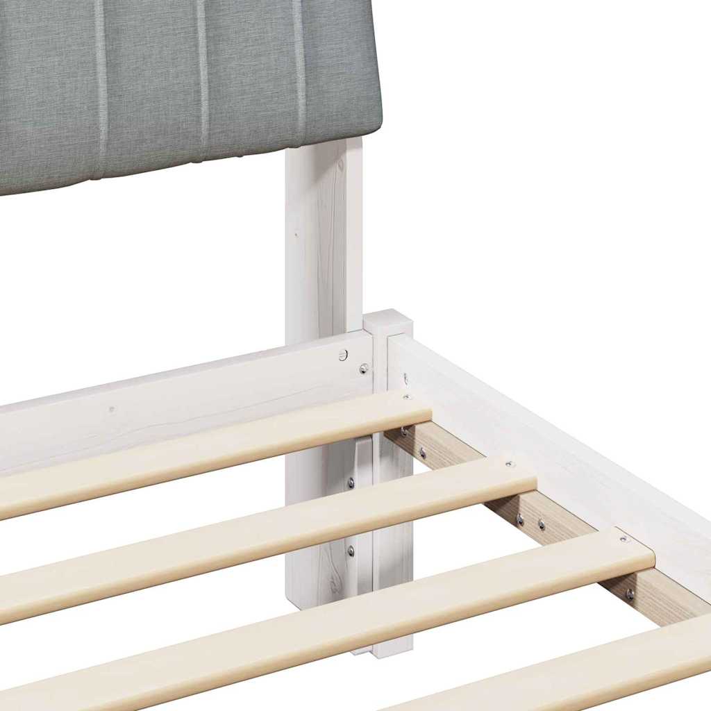 Bed Frame Light Grey 140 x 190 cm Solid Pine Wood