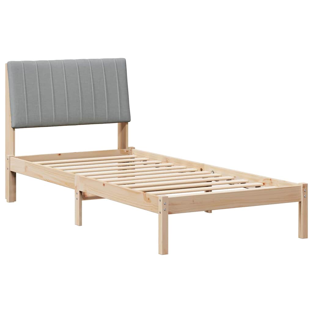 Bed Frame with Headboard Brown 90 x 200 cm Solid Pine Wood