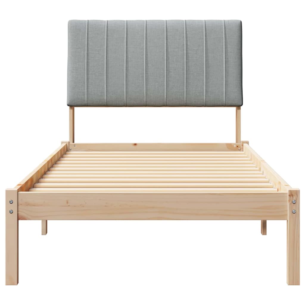 Bed Frame with Headboard Brown 90 x 200 cm Solid Pine Wood