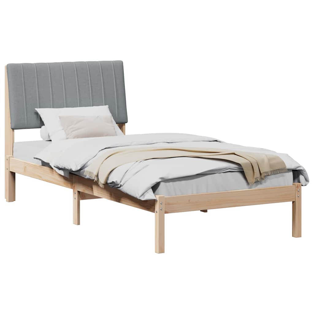 Bed Frame with Headboard Brown 90 x 200 cm Solid Pine Wood