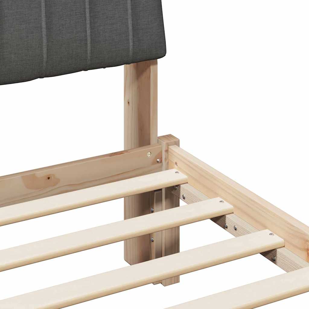 Bed Frame with Headboard Brown 90 x 200 cm Solid Pine Wood