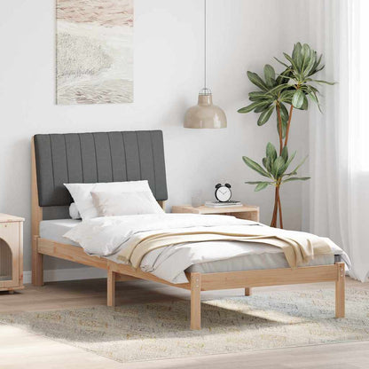 Bed Frame with Headboard Brown 90 x 200 cm Solid Pine Wood