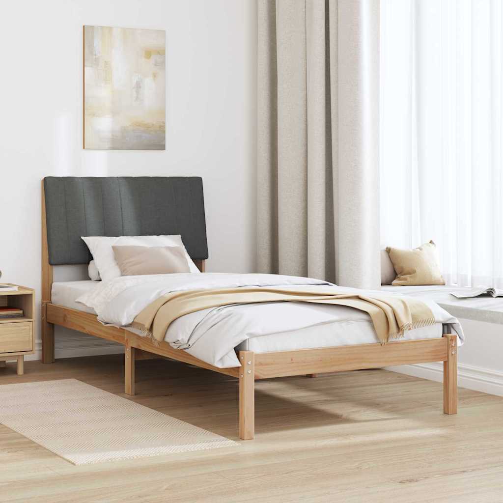 Bed Frame with Headboard Brown 90 x 200 cm Solid Pine Wood
