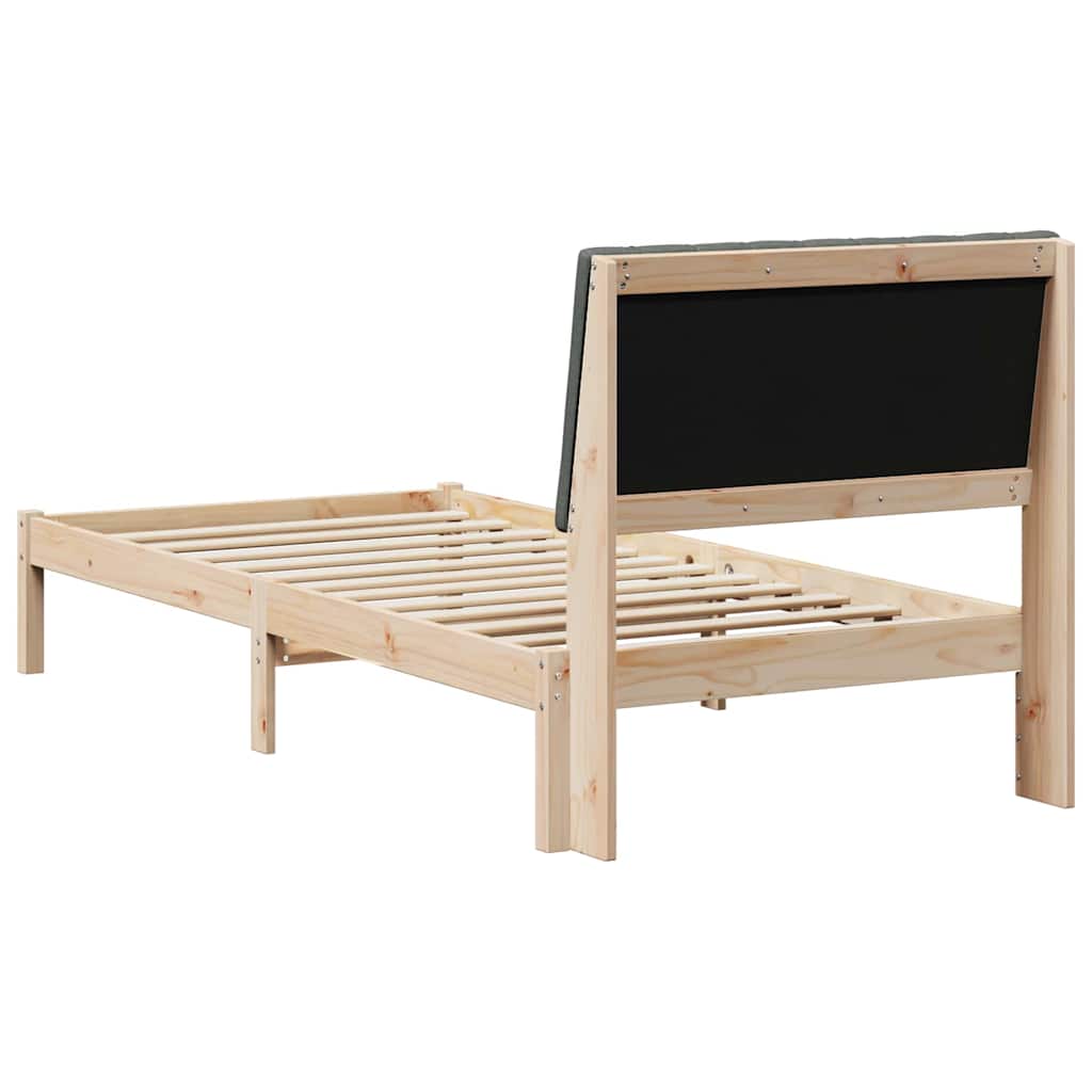 Bed Frame with Headboard Brown 90 x 200 cm Solid Pine Wood