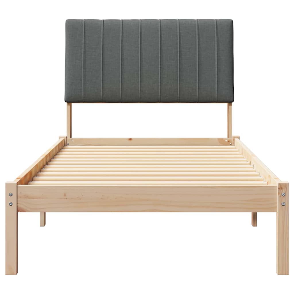 Bed Frame with Headboard Brown 90 x 200 cm Solid Pine Wood