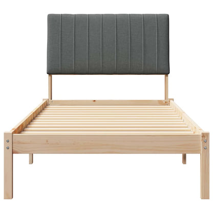 Bed Frame with Headboard Brown 90 x 200 cm Solid Pine Wood