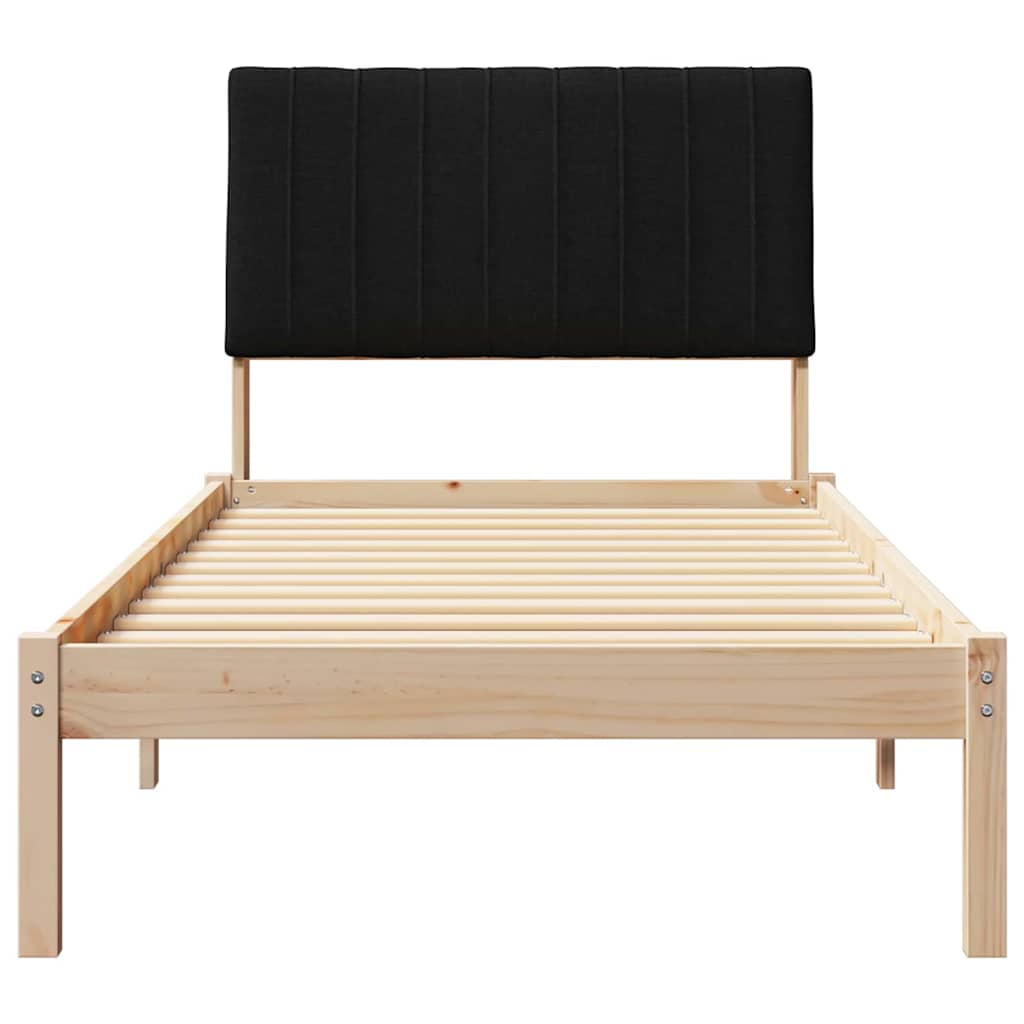 Bed Frame with Headboard Brown 90 x 200 cm Solid Pine Wood