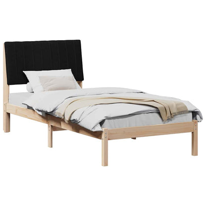 Bed Frame with Headboard Brown 90 x 200 cm Solid Pine Wood