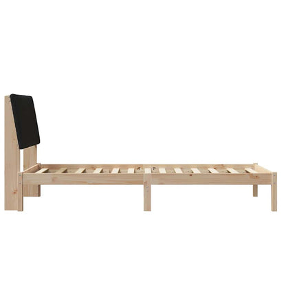 Bed Frame with Headboard Brown 90 x 200 cm Solid Pine Wood