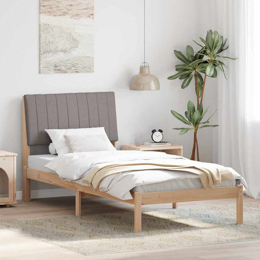 Bed Frame with Headboard Brown 90 x 200 cm Solid Pine Wood