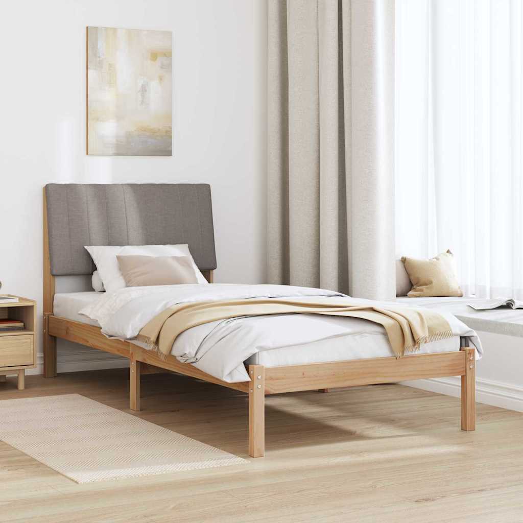 Bed Frame with Headboard Brown 90 x 200 cm Solid Pine Wood