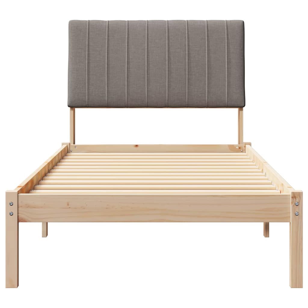 Bed Frame with Headboard Brown 90 x 200 cm Solid Pine Wood