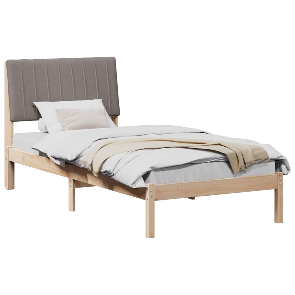 Bed Frame with Headboard Brown 90 x 200 cm Solid Pine Wood