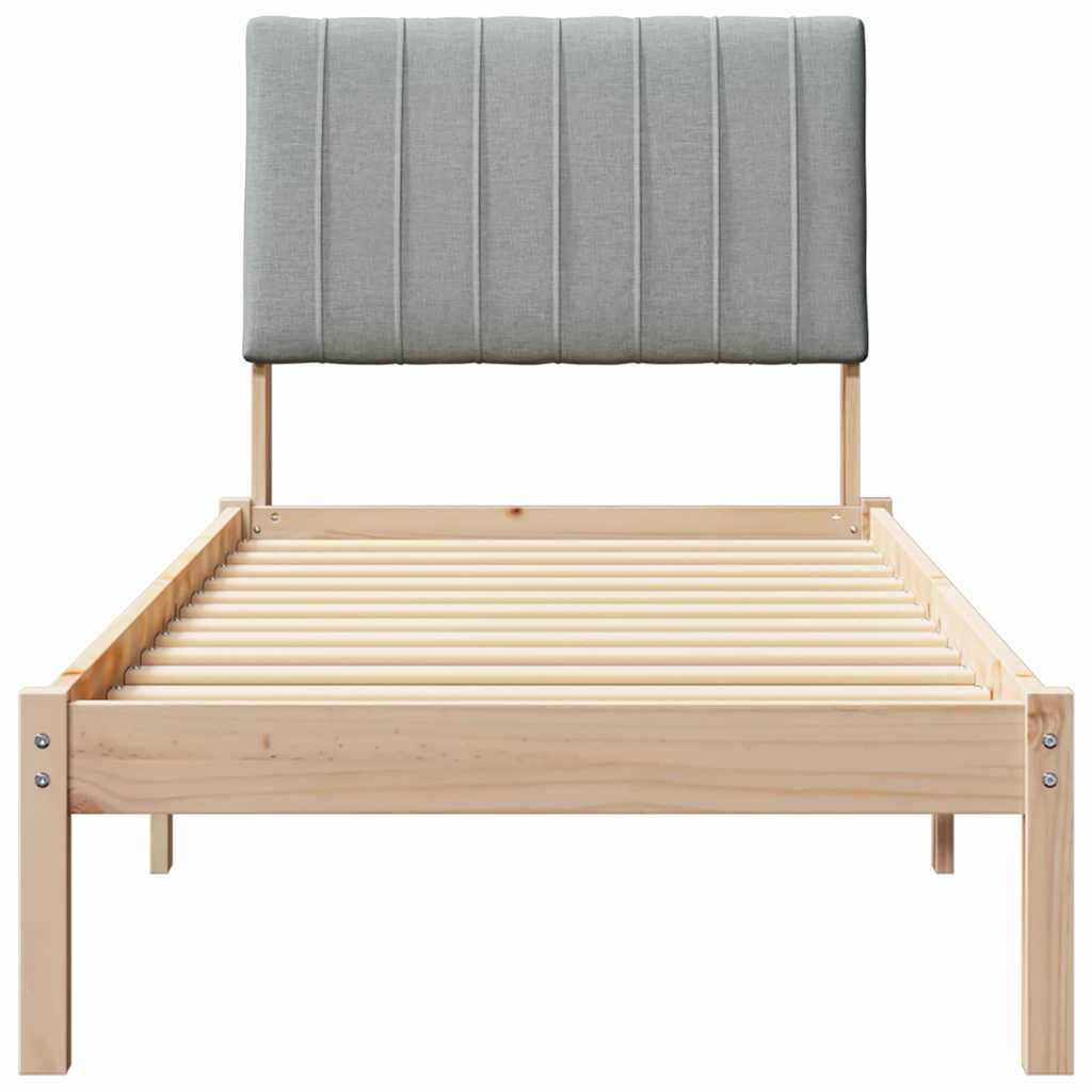 Bed Frame with Headboard Brown 80 x 200 cm Solid Pine Wood