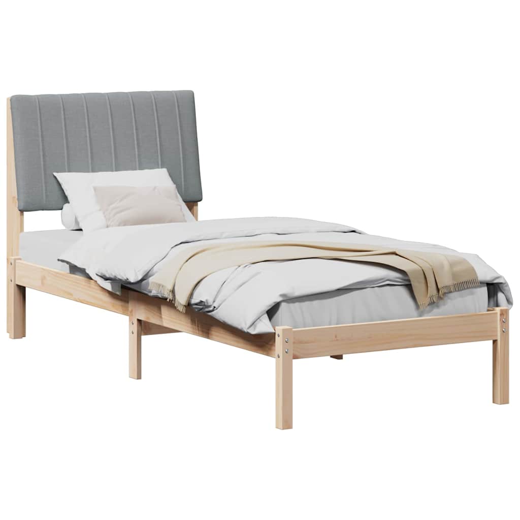 Bed Frame with Headboard Brown 80 x 200 cm Solid Pine Wood