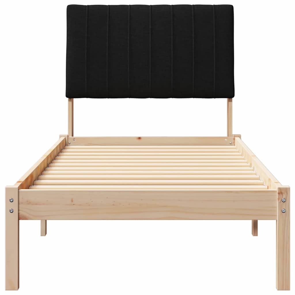 Bed Frame with Headboard Brown 80 x 200 cm Solid Pine Wood