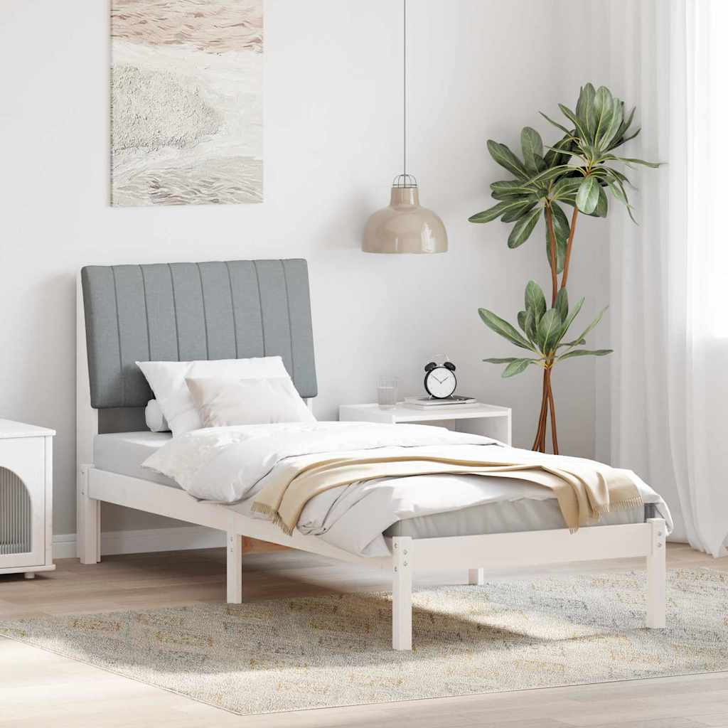 Bed Frame with Headboard White 80 x 200 cm Solid Pine Wood
