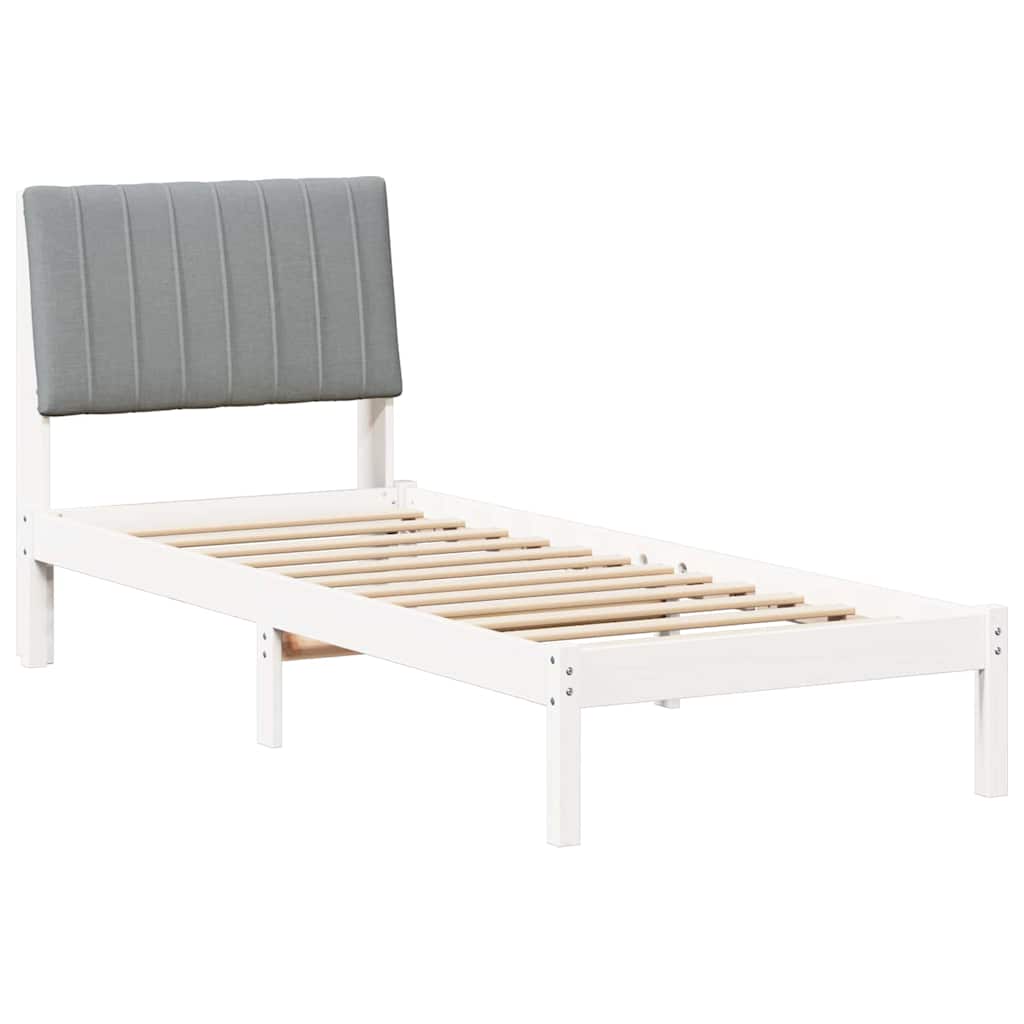Bed Frame with Headboard White 80 x 200 cm Solid Pine Wood