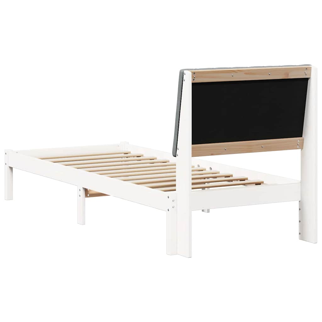 Bed Frame with Headboard White 80 x 200 cm Solid Pine Wood