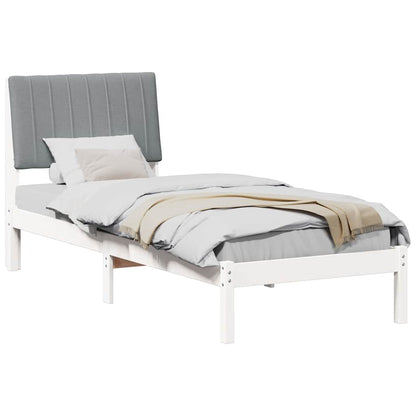Bed Frame with Headboard White 80 x 200 cm Solid Pine Wood