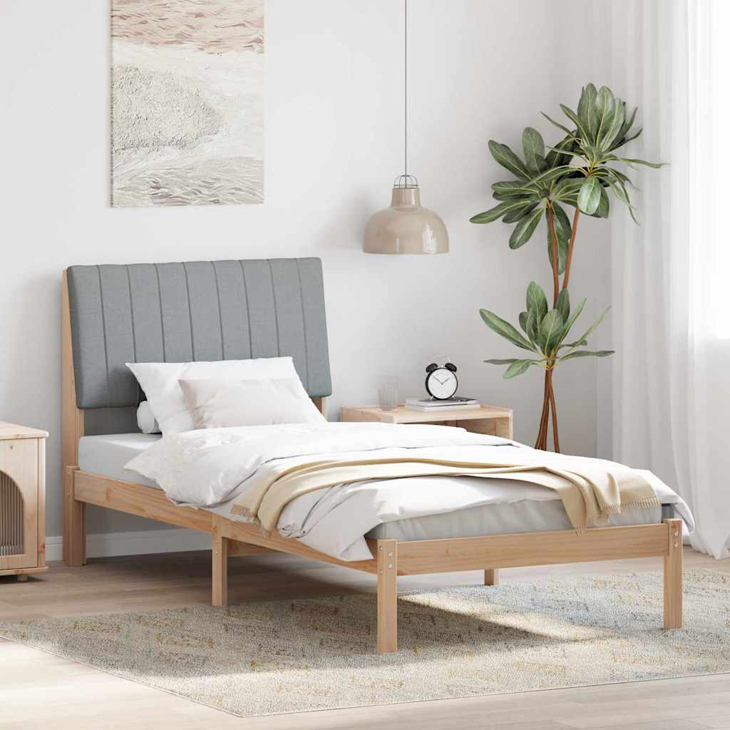 Bed Frame with Headboard Brown 90 x 190 cm Solid Pine Wood
