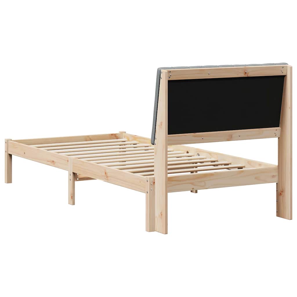 Bed Frame with Headboard Brown 90 x 190 cm Solid Pine Wood