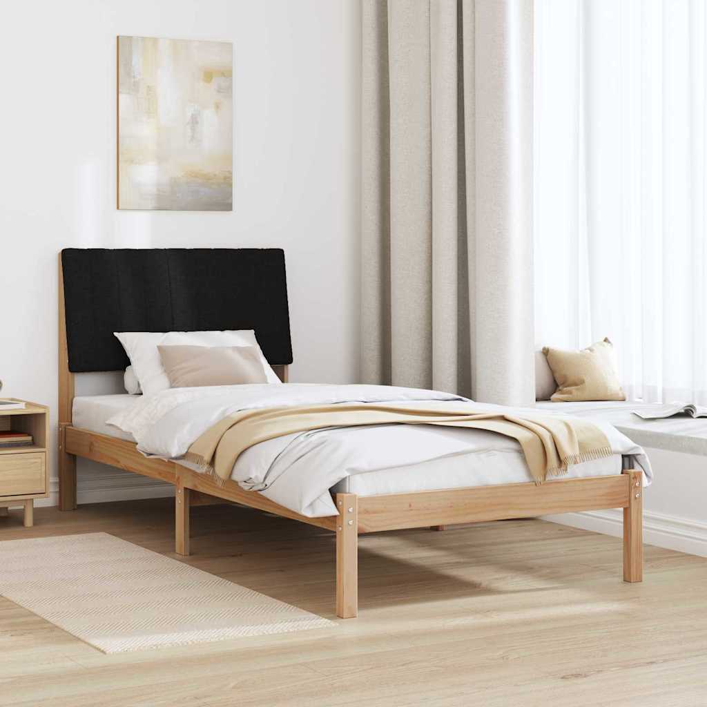 Bed Frame with Headboard Brown 90 x 190 cm Solid Pine Wood