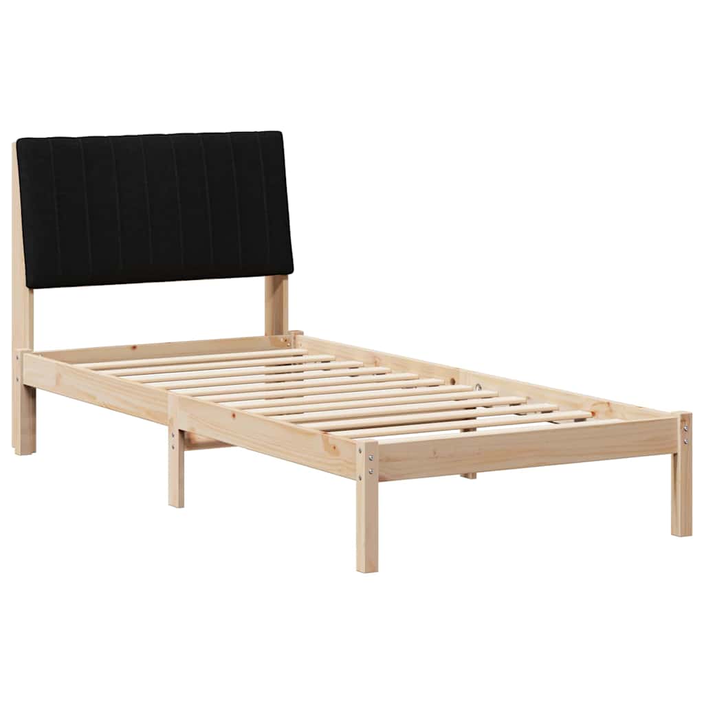 Bed Frame with Headboard Brown 90 x 190 cm Solid Pine Wood