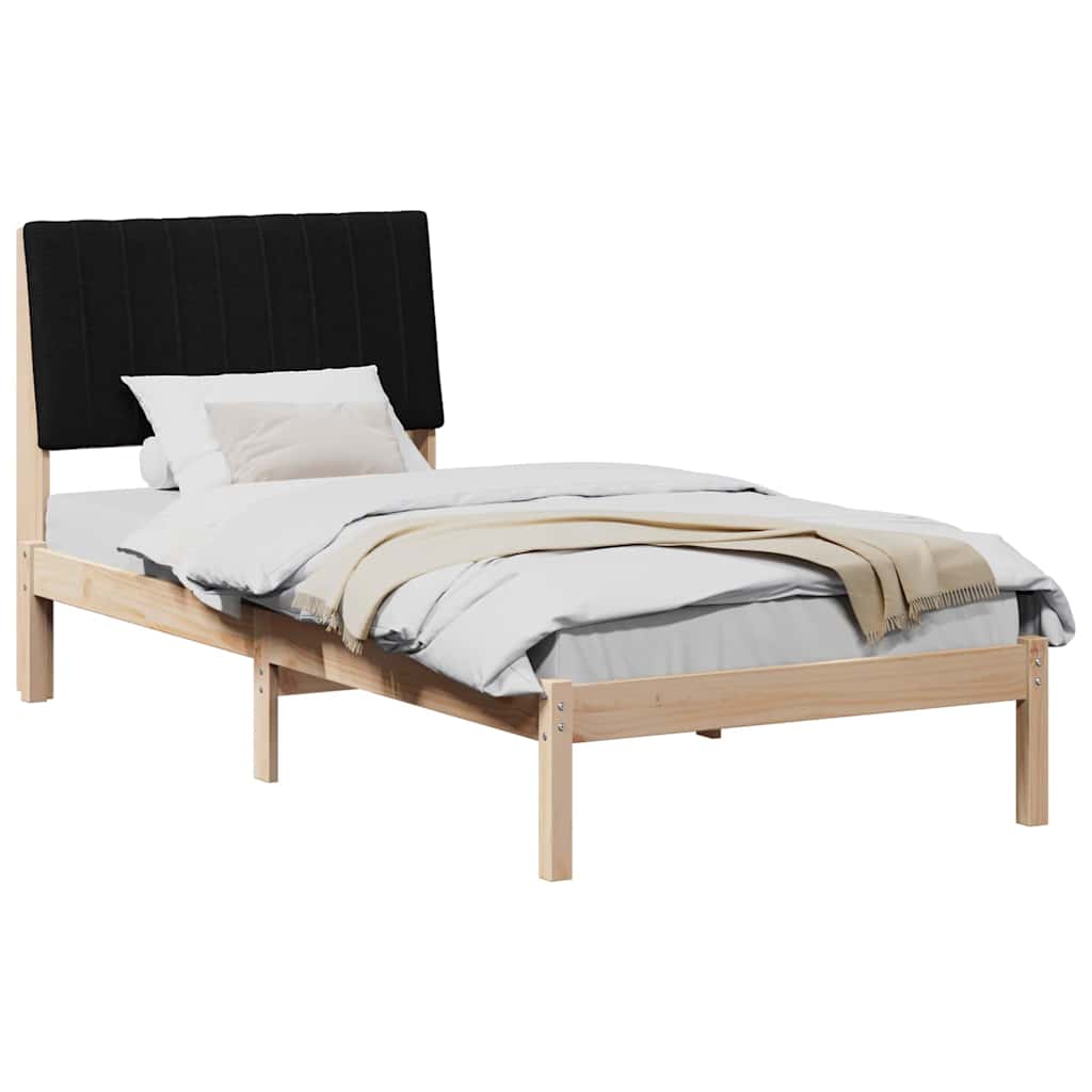 Bed Frame with Headboard Brown 90 x 190 cm Solid Pine Wood