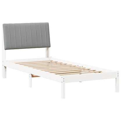 Bed Frame with Headboard White 90 x 190 cm Solid Pine Wood